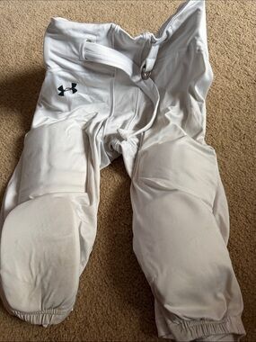 Under Armour White Kids Athletic Football  Pants
